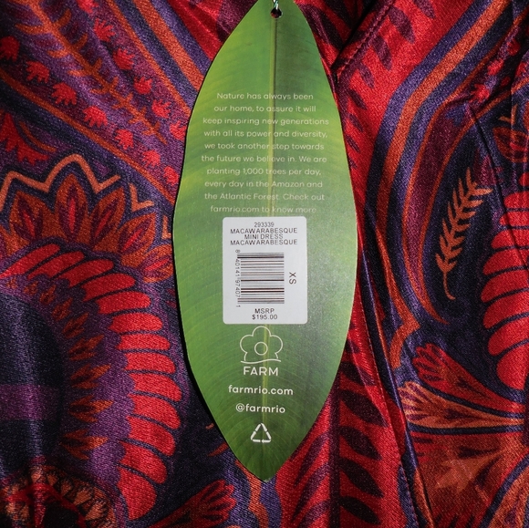 Nwt Farm Rio Macaw Arabesque Plunging V-Neck Wrap Mini Dress - Picture 11 of 14